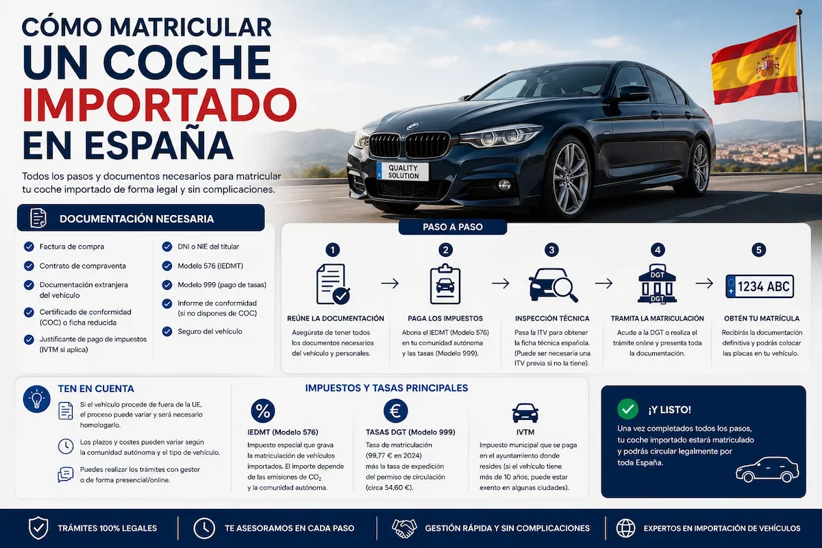Documentación para matricular coche importado en España